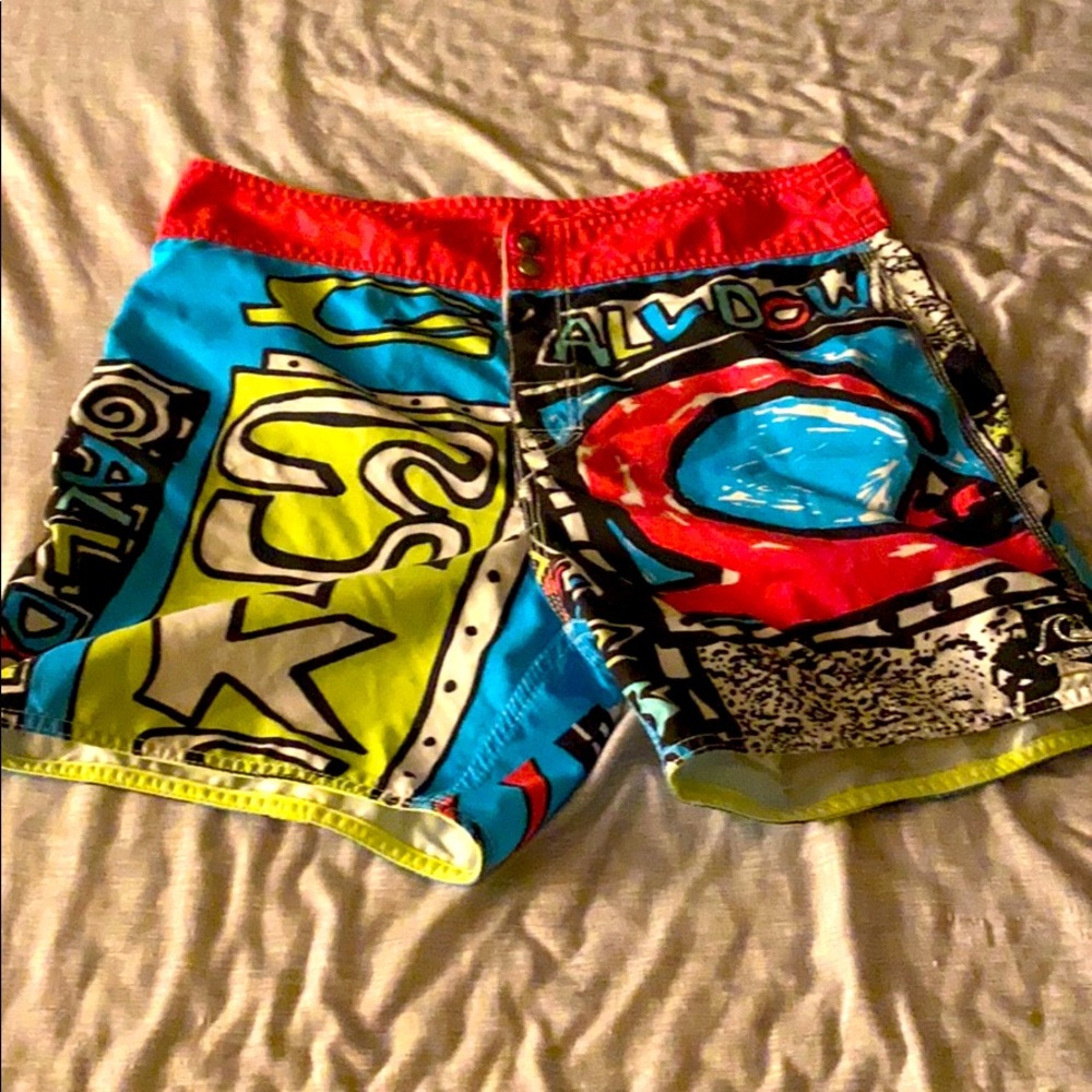 Men’s 80s style board shorts /swim trunks
